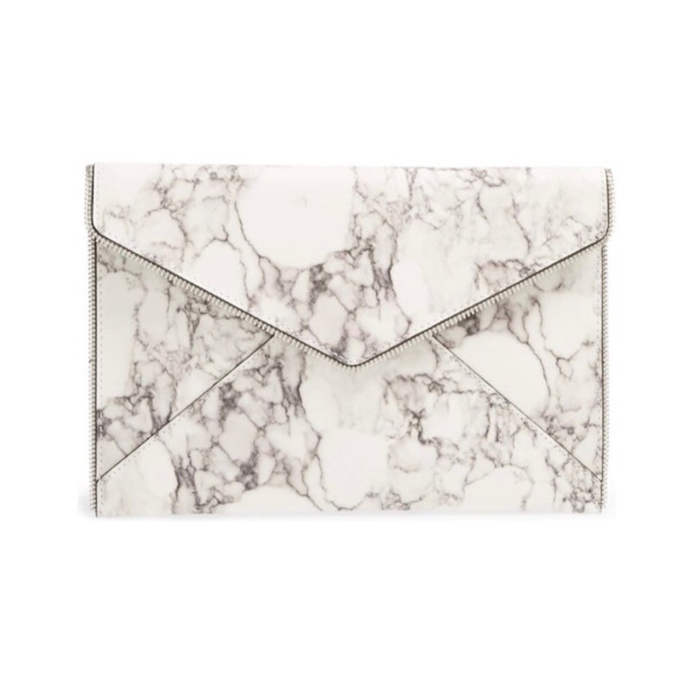 Rebecca Minkoff Leo White Marble Envelope Clutch
